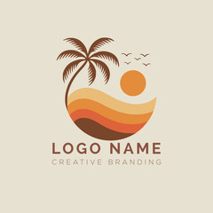 Obraz premium Tropical Sunset Logo