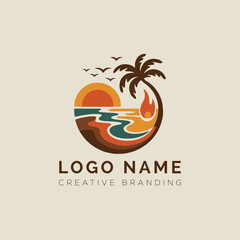 Obraz premium Tropical Sunset Logo