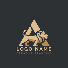 Lion Logo with Letter A logo