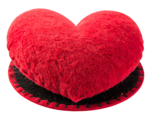 Nahid - Valentine’s Day Plush Red Heart with Soft Shaggy Surface, isolated on transparent background PNG