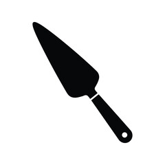 Black silhouette of a cake server pastry spatula dessert server kitchen utensil isolated vector