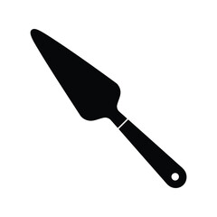 Cake server spatula silhouette pastry lifter pie server baking utensil kitchenware icon isolated vector