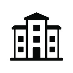 Modern building vector icon architectural structure urban design element simple office illustration