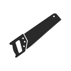 Black hand saw vector illustration woodworking tool carpentry equipment cutting instrument isolated eps graphic