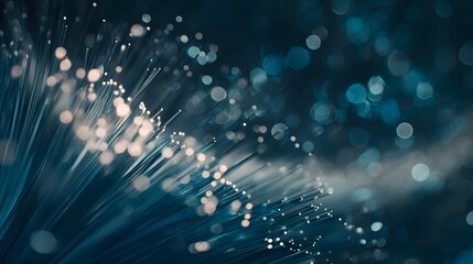 Detailed close-up view of optical fibers.