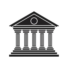 Classic greek building vector illustration ancient architecture government institution symbol historical landmark icon