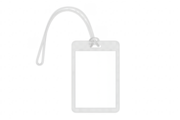 Blank vertical badge mockup with transparent background