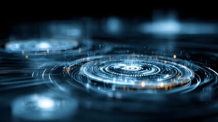 Abstract digital graphic design with concentric circles.