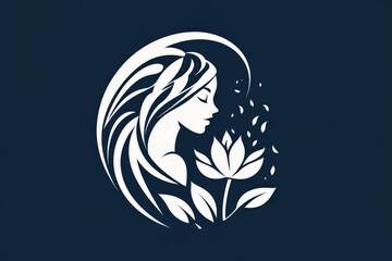 Obraz premium logo woman and enchanted flower