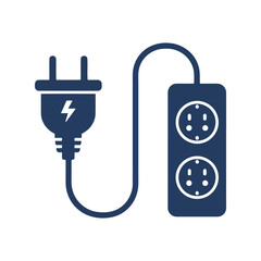 Electric plug and socket extension cord power outlet connection energy supply