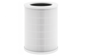 White hepa filter purifying air with transparent background