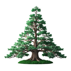 Majestic bonsai tree isolated on transparent background