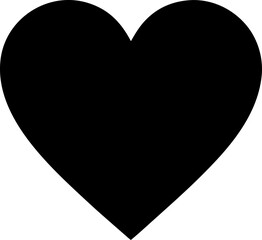 Solid Black Heart Silhouette in Minimalist Style Representing Love, Passion, and Universal Affection Symbol