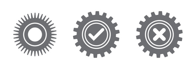 Gears icons vector pack.Settings gear icon Thin line illustration set vector