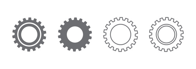 Gears collection. Gear settings icons. Set of black gear wheels. Gear icon vector set. clockwork illustration sign collection. Mechanics symbol. EPS 10