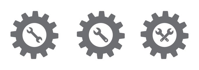 Black settings icon. Cogwheel symbol. Gear wheel vector linear icon for use in any purpose.