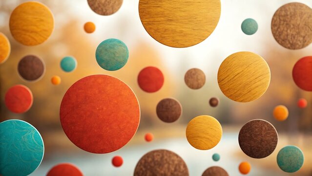 Abstract Composition Featuring a Collection of Colorful Shapes