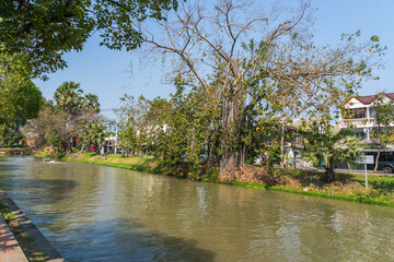River and Moat city view of Chiang Mai