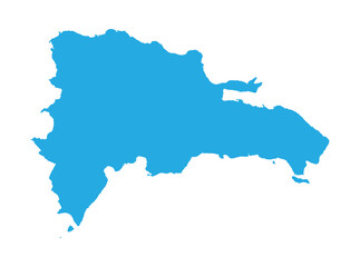 Dominican Republic Map blue flat design