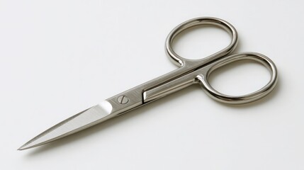 Fototapeta premium Narrow-blade mustache scissors cleanly displayed on a seamless white backdrop