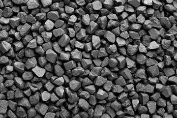 Close-up view of dark gray gravel
