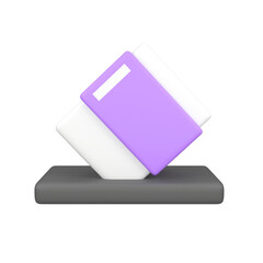 Eraser Tool isolated 3d render icon illustration