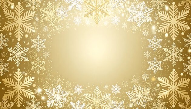 Gold snowflake winter background