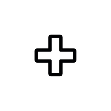 Bold Black Cross Symbol on Olive Green Background