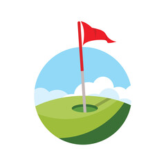 golf course view circle logo minimal concept