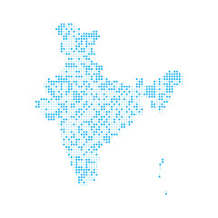 dotted pixel map india vector minimalist design