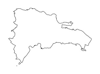 Dominican Republic Map outlines flat design
