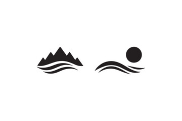 Fototapeta premium set of sunset vector icons