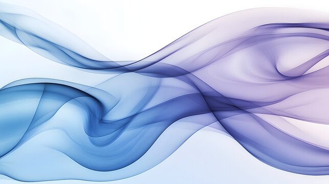 Digital illustration of flowing, abstract smoke waves in shades of blue and purple.