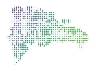 Fototapeta premium Dominican Republic Map Dotted Gradient Color