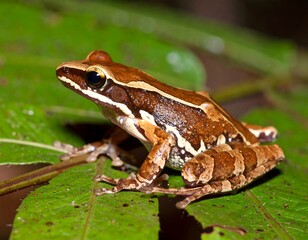 Obraz premium Small frog on leaves