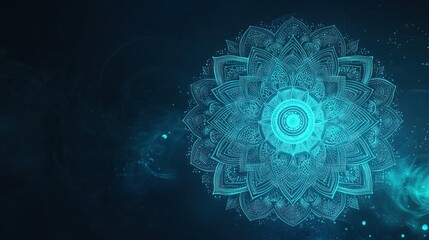 Mystical Teal Mandala: A Celestial Design