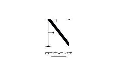 NF, FN, N, F abstract letters logo monogram