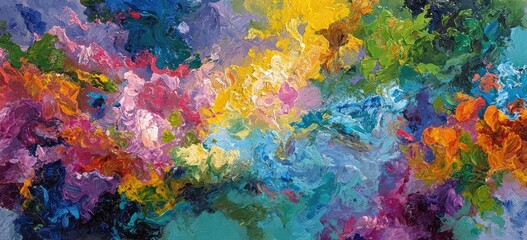 Abstract painting with vibrant, textured colors (1)