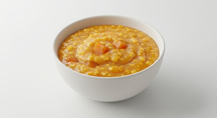Korean hobakjuk sweet pumpkin porridge isolated on a white background
