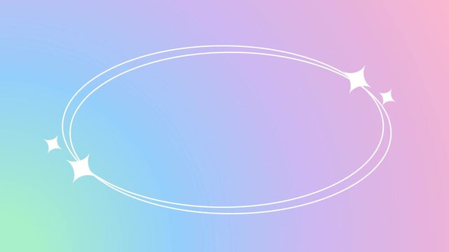 Simple and cute star frame	 gradation background