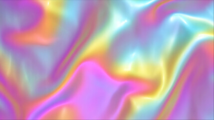 A vibrant, colorful abstract fabric texture displaying waves of pastel hues blending beautifully to create a dreamy effect.