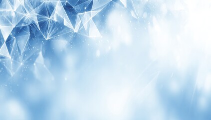 Abstract digital art with light-blue geometric shapes and soft bokeh