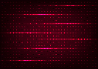 Red dot pattern tech light line background
