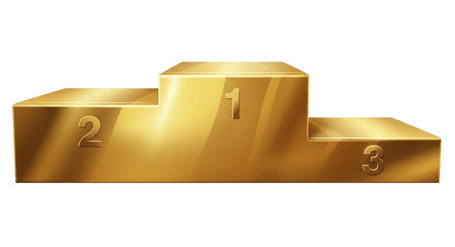 Golden winners podium isolated on transparent background