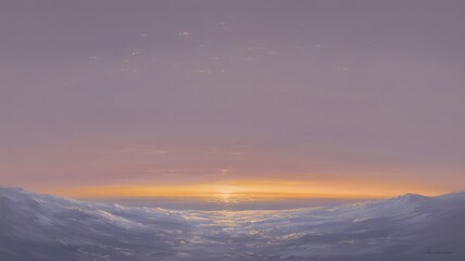 Obraz premium Dramatic ocean sunset with vibrant colors and tranquil waves reflecting golden light