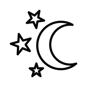 Crescent moon icon design template