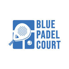 Modern Minimalist Blue Padel Logo Template