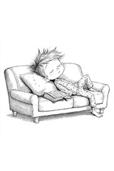 young woman sleeping on a sofa