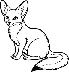 A cute vector cartoon illustration of a cat chasing a mouse, a kitten, and a fox with a pet's tail and a drawing of an animal