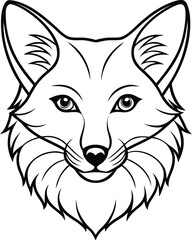 Vector illustration of a wild fox head, a perfect symbol for a tattoo or a mascot design